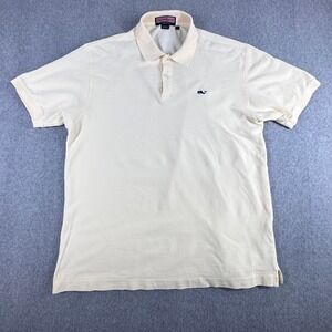 Vineyard Vines Mens Large Light Yellow Cotton Golf Polo Shirt Shep & Ian